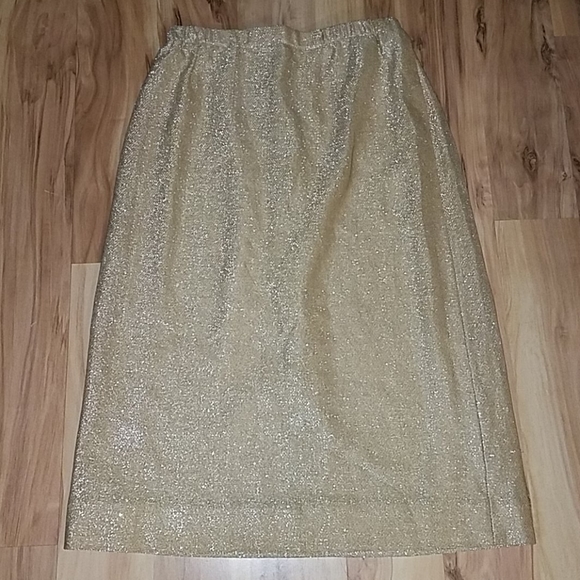 Vintage 60s Gold Lurex Skirt with As Is Blouse - Picture 3 of 16